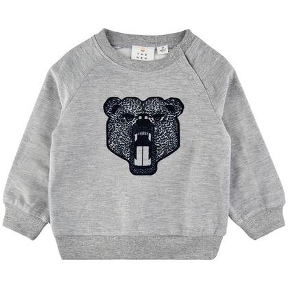 The New Siblings trøje - grå/velour/bjørn